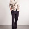 + Hollywood Authentic Intarsia Organic Cashmere Cardigan - OU