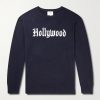 +Hollywood Authentic The Hollywood Gothic Logo-Intarsia Organic Cashmere Sweater +Hollywood Authentic The Hollywood Gothic Logo-Intarsia Organic Cashmere Sweater