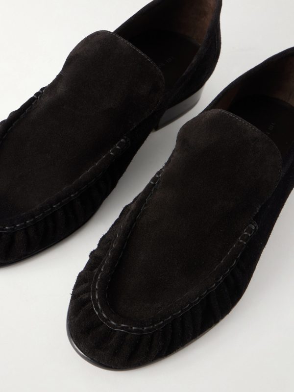 Soft Moccasin Two Gathered Suede Loafers - CU