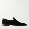 Soft Moccasin Two Gathered Suede Loafers