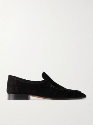 Soft Moccasin Two Gathered Suede Loafers Soft Moccasin Two Gathered Suede Loafers