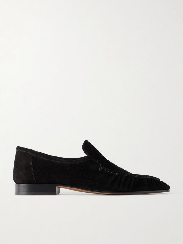 Soft Moccasin Two Gathered Suede Loafers