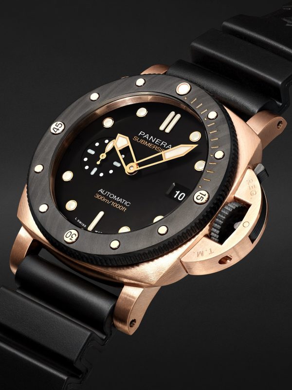Submersible QuarantaQuattro Automatic 44mm Goldtech™ OroCarbo and Rubber Watch, Ref. No. PAM02070 - FR