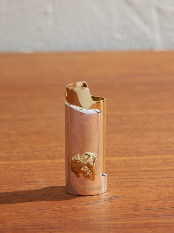 Artemis Gold-Tone and Sterling Silver Lighter Case - BK Artemis Gold-Tone and Sterling Silver Lighter Case - BK