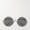 Signature Round Silver-Tone Sunglasses