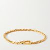 Gold-Plated Sterling Silver Emerald Chain Bracelet - BK
