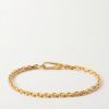 Gold-Plated Sterling Silver Emerald Chain Bracelet