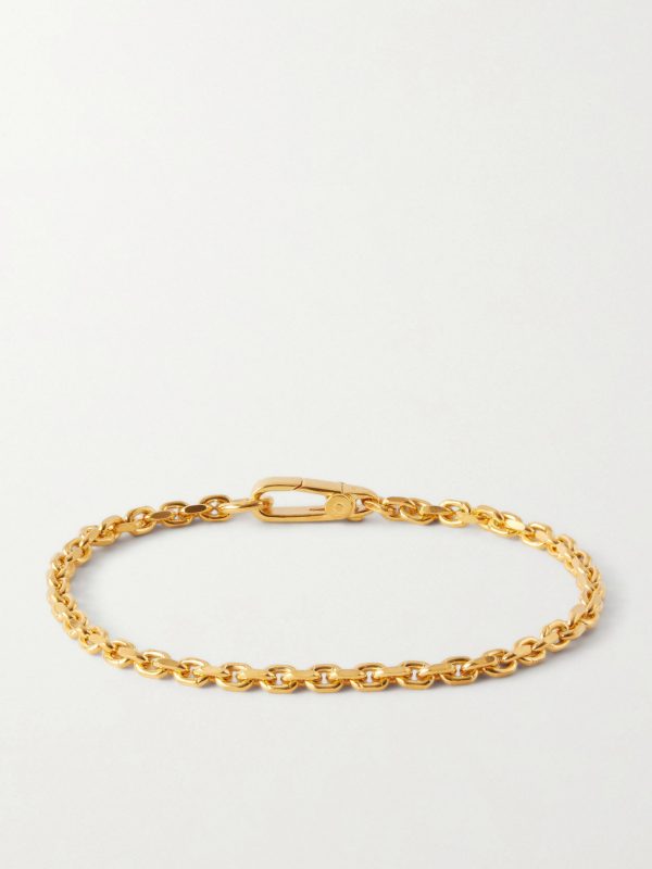 Gold-Plated Sterling Silver Emerald Chain Bracelet