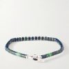 Heishi Sterling Silver and Azurite Beaded Bracelet - BK