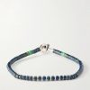 Heishi Sterling Silver and Azurite Beaded Bracelet