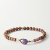 Circle8 Sterling Silver, Tourmaline Cat's Eye and Charoite Beaded Bracelet - BK Circle8 Sterling Silver, Tourmaline Cat's Eye and Charoite Beaded Bracelet - BK