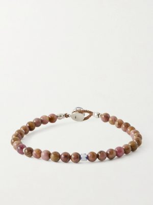 Circle8 Sterling Silver, Tourmaline Cat's Eye and Charoite Beaded Bracelet Circle8 Sterling Silver, Tourmaline Cat's Eye and Charoite Beaded Bracelet