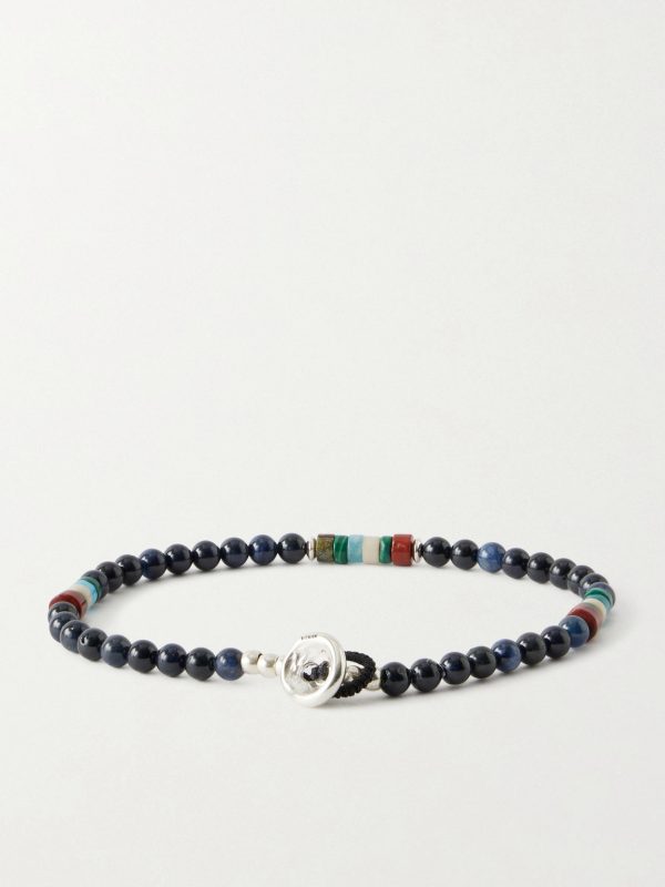 Sterling Silver Multi-Stone Beaded Bracelet - BK Sterling Silver Multi-Stone Beaded Bracelet - BK