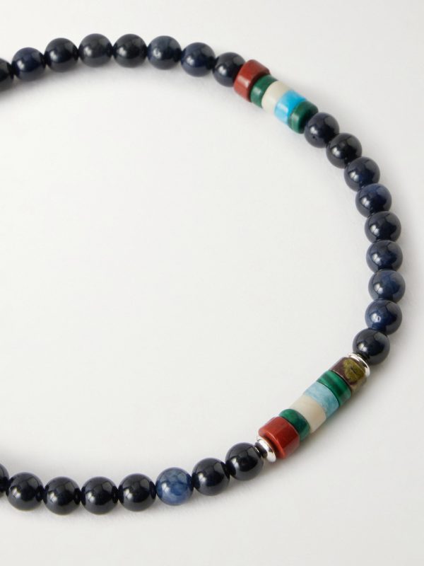 Sterling Silver Multi-Stone Beaded Bracelet - E1 Sterling Silver Multi-Stone Beaded Bracelet - E1