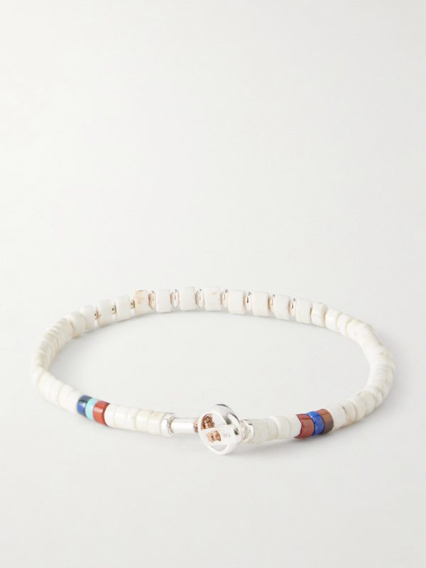 Sterling Silver Magnesite Beaded Bracelet - BK Sterling Silver Magnesite Beaded Bracelet - BK