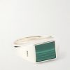 Rectangle Sterling Silver Malachite Ring
