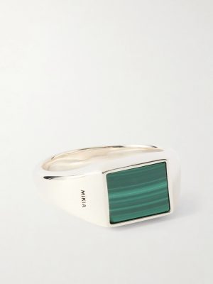 Rectangle Sterling Silver Malachite Ring Rectangle Sterling Silver Malachite Ring