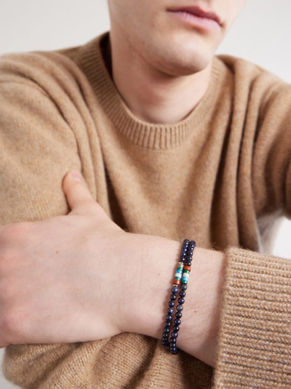 Sterling Silver Multi-Stone Beaded Bracelet - OU