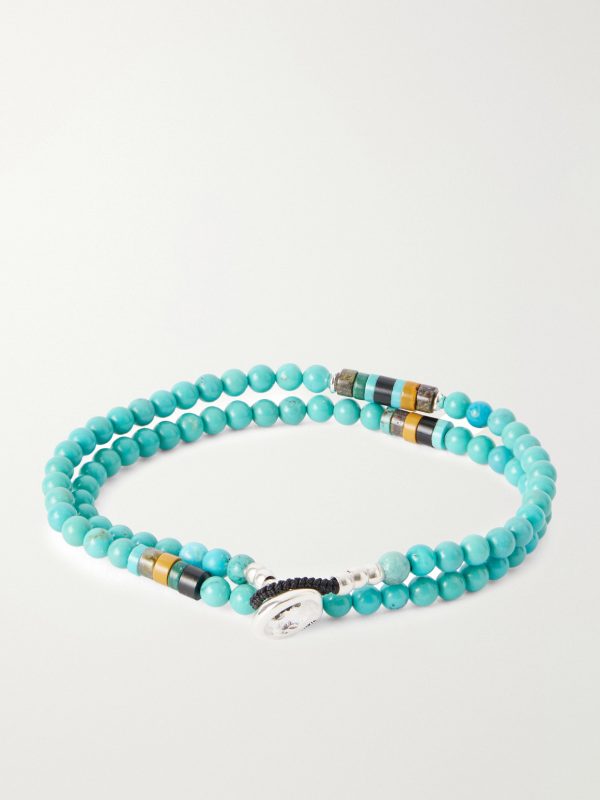 Sterling Silver Multi-Stone Beaded Bracelet - BK Sterling Silver Multi-Stone Beaded Bracelet - BK