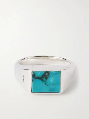Rectangle Sterling Silver Turquoise Ring