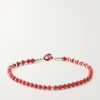 Circle4 Sterling Silver and Coral Beaded Bracelet