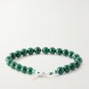 Circle8 Sterling Silver and Malachite Beaded Bracelet - BK Circle8 Sterling Silver and Malachite Beaded Bracelet - BK