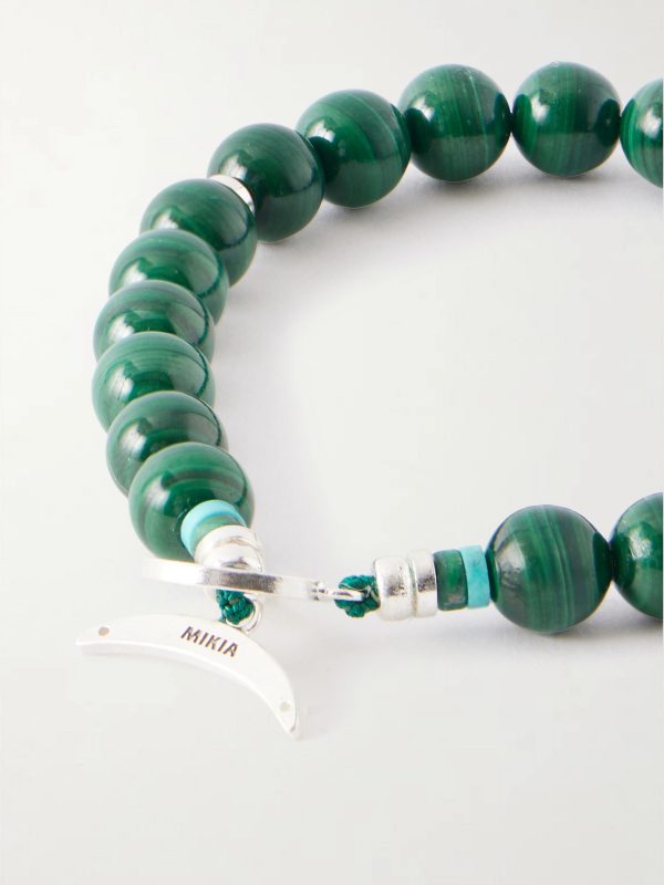Circle8 Sterling Silver and Malachite Beaded Bracelet - CU Circle8 Sterling Silver and Malachite Beaded Bracelet - CU