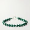 Circle8 Sterling Silver and Malachite Beaded Bracelet Circle8 Sterling Silver and Malachite Beaded Bracelet