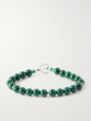 Circle8 Sterling Silver and Malachite Beaded Bracelet Circle8 Sterling Silver and Malachite Beaded Bracelet
