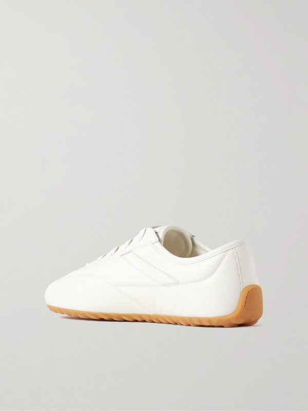 Logo-Print Leather Sneakers - BK Logo-Print Leather Sneakers - BK