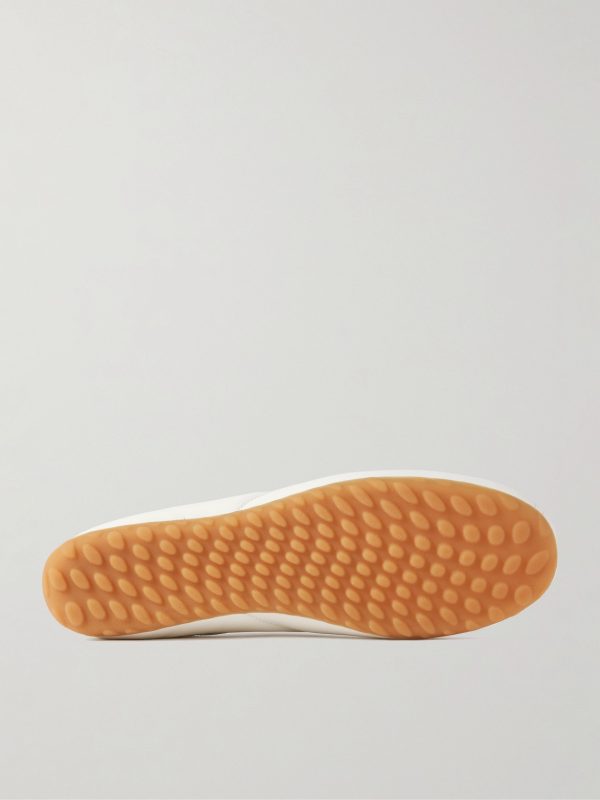 Logo-Print Leather Sneakers - E1 Logo-Print Leather Sneakers - E1