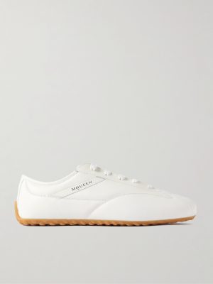Logo-Print Leather Sneakers