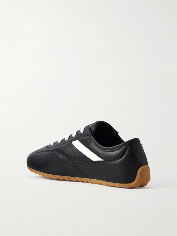 Logo-Print Leather Sneakers - BK Logo-Print Leather Sneakers - BK