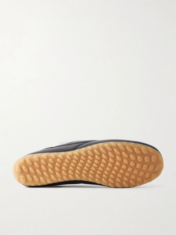 Logo-Print Leather Sneakers - E1 Logo-Print Leather Sneakers - E1