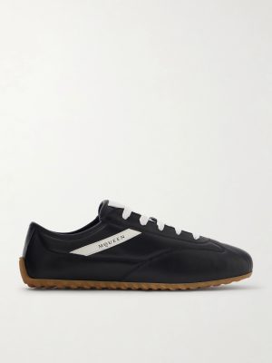 Logo-Print Leather Sneakers