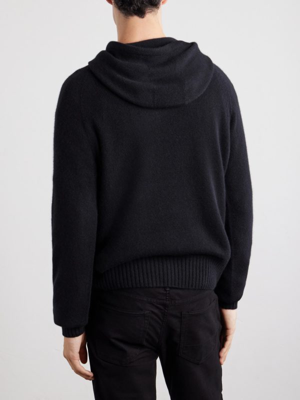 Logo-Embroidered Cashmere Hoodie - BK Logo-Embroidered Cashmere Hoodie - BK