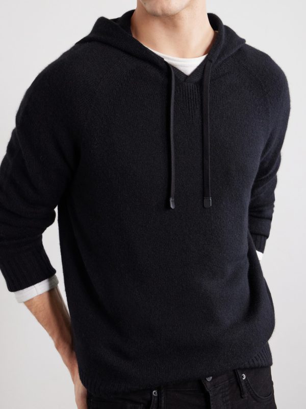 Logo-Embroidered Cashmere Hoodie - CU Logo-Embroidered Cashmere Hoodie - CU