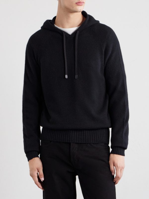 Logo-Embroidered Cashmere Hoodie - FR Logo-Embroidered Cashmere Hoodie - FR