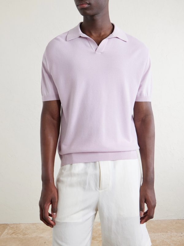 Cotton and Silk-Blend Polo Shirt - FR Cotton and Silk-Blend Polo Shirt - FR