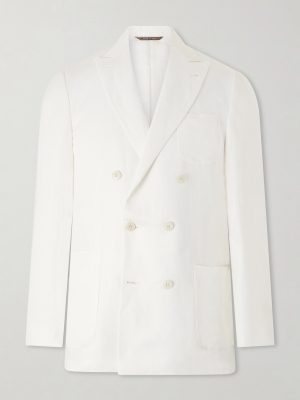 Double-Breasted Linen and Silk-Blend Suit Jacket Double-Breasted Linen and Silk-Blend Suit Jacket
