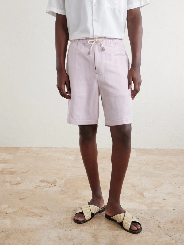 Straight-Leg Linen And Silk-Blend Bermuda Shorts - FR Straight-Leg Linen And Silk-Blend Bermuda Shorts - FR