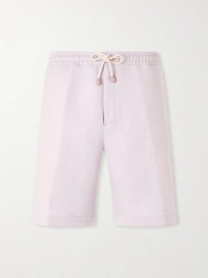 Straight-Leg Linen And Silk-Blend Bermuda Shorts Straight-Leg Linen And Silk-Blend Bermuda Shorts