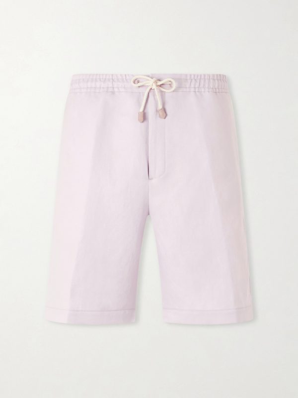 Straight-Leg Linen And Silk-Blend Bermuda Shorts Straight-Leg Linen And Silk-Blend Bermuda Shorts