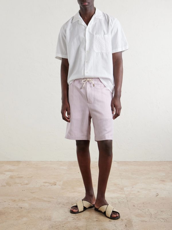 Straight-Leg Linen And Silk-Blend Bermuda Shorts - OU Straight-Leg Linen And Silk-Blend Bermuda Shorts - OU
