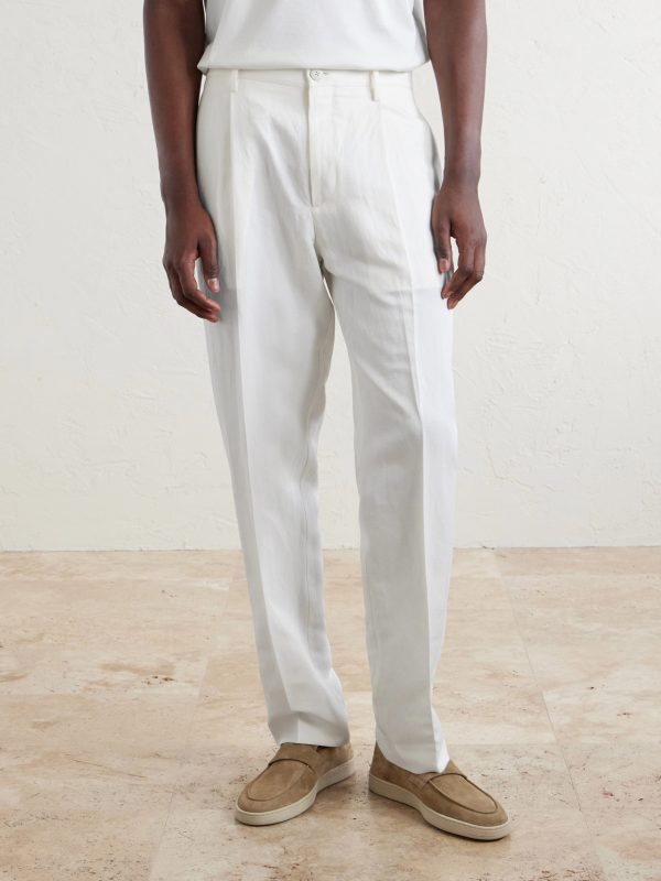 Mamhood Straight-Leg Pleated Linen And Silk-Blend Trousers - FR Mamhood Straight-Leg Pleated Linen And Silk-Blend Trousers - FR