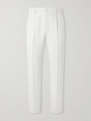 Mamhood Straight-Leg Pleated Linen And Silk-Blend Trousers Mamhood Straight-Leg Pleated Linen And Silk-Blend Trousers