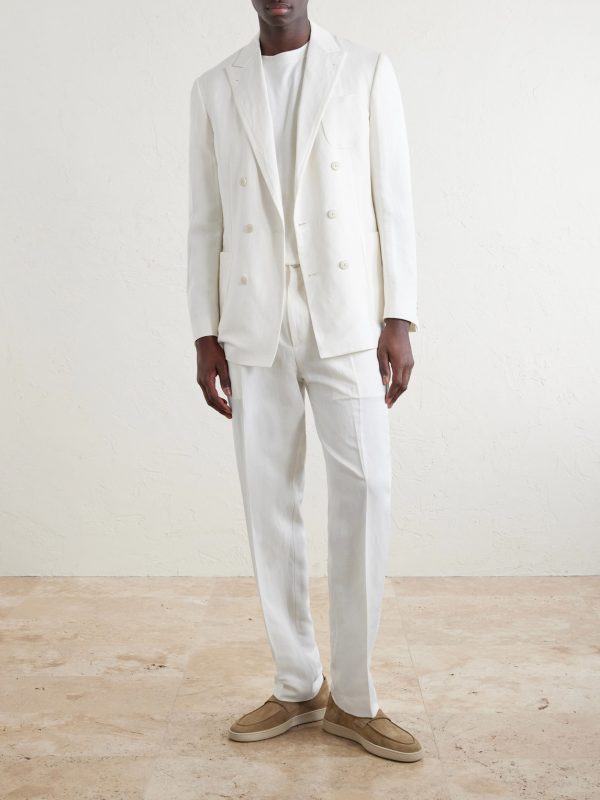 Mamhood Straight-Leg Pleated Linen And Silk-Blend Trousers - OU Mamhood Straight-Leg Pleated Linen And Silk-Blend Trousers - OU