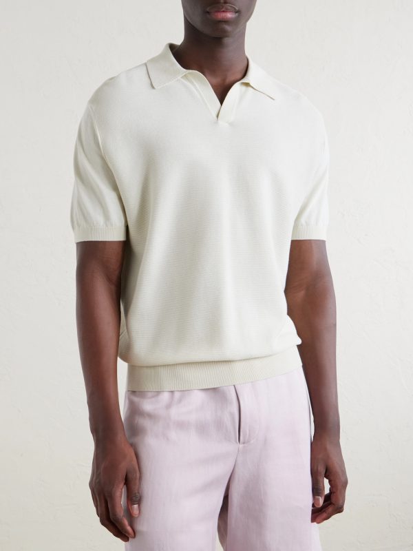 Cotton and Silk-Blend Polo Shirt - FR Cotton and Silk-Blend Polo Shirt - FR