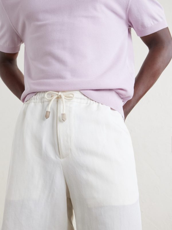 Straight-Leg Linen And Silk-Blend Bermuda Shorts - CU Straight-Leg Linen And Silk-Blend Bermuda Shorts - CU