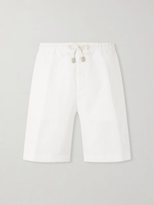 Straight-Leg Linen And Silk-Blend Bermuda Shorts Straight-Leg Linen And Silk-Blend Bermuda Shorts